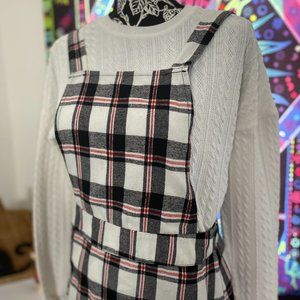 Plaid Overall Dress